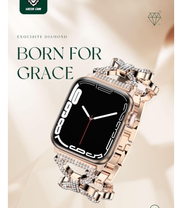 بند اپل واچ الماسی گرین مدل exquisite diamond bello green 38/40/41 MM