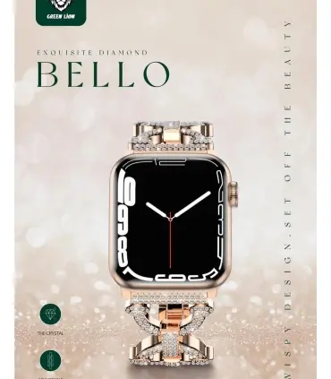بند اپل واچ الماسی گرین مدل exquisite diamond bello green 42/44/45 MM