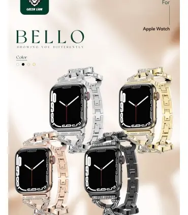 بند اپل واچ الماسی گرین مدل exquisite diamond bello green 42/44/45 MM