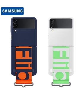 قاب سیلیکونی اورجینال سامسونگ زد فلیپ 3 Samsung Galaxy Z Flip3 5G Silicone Cover with Strap