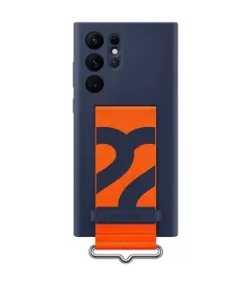 کاور سلیکونی اورجینال با بند سامسونگ Galaxy S22 Ultra Silicone Cover with Strap