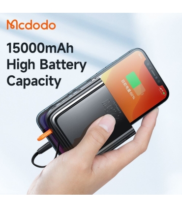 پاوربانک و شارژر CH-117 Built-in Cables & Convertible AC Plug 22.5W Power Bank 15000mAh