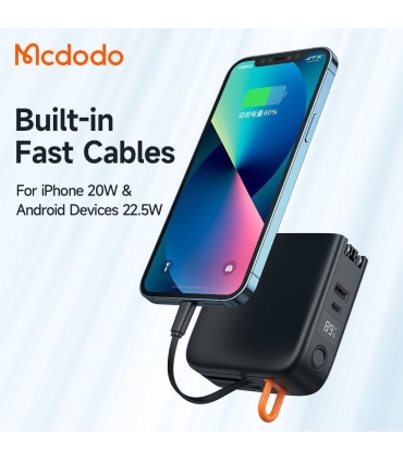 پاوربانک و شارژر CH-117 Built-in Cables & Convertible AC Plug 22.5W Power Bank 15000mAh