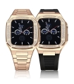 بند و کاور لاکچری فلزی نگین دار اپل واچ Case apple watch 45/44mm Luxury
