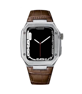 بند و کاور لاکچری چرمی اپل واچ Case apple watch 45/44mm Luxury