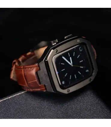 بند و کاور لاکچری چرمی اپل واچ Case apple watch 45/44mm Luxury