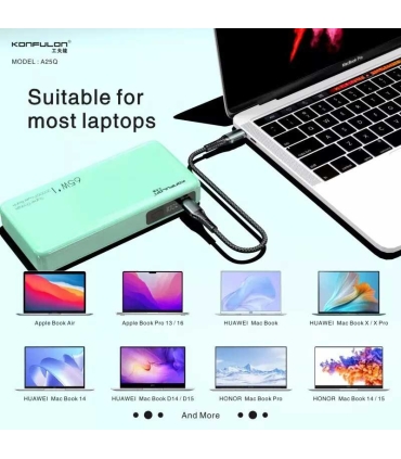 پاپاوربانک سوپر فست شارژ کانفلون Konfulon A25Q 20000mAh Power Bank 65W