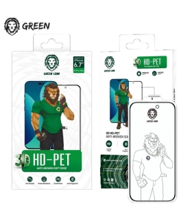 گلس لبه نرم iPhone 14 Pro گرین لاین Green Lion HD-PET Anti-Broken Soft edge Glass