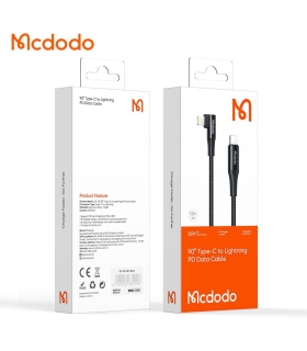 کابل شارژ سریع 36 واتی تایپ سی به لایتنینگ مک دودو مدل MCDODO CA-1321 طول 2 متر