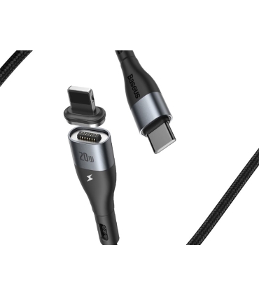 کابل مگنتی تایپ سی به لایتنینگ  بیسوس Baseus Zinc Magnetic Type-C to iP PD 20W Cable 2m