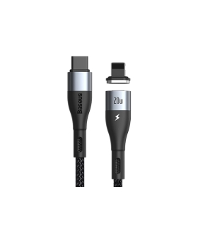 کابل مگنتی تایپ سی به لایتنینگ بیسوس Baseus Zinc Magnetic Type-C to iP PD 20W Cable 1m