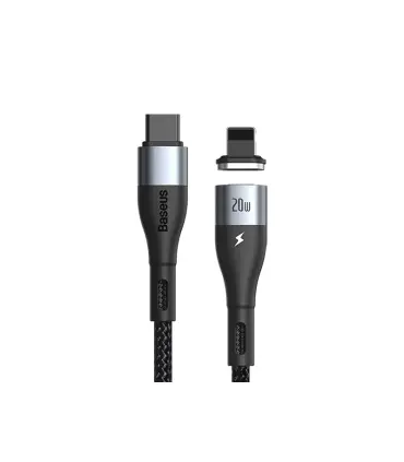 کابل مگنتی تایپ سی به لایتنینگ بیسوس Baseus Zinc Magnetic Type-C to iP PD 20W Cable 1m