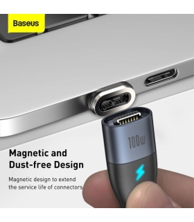 کابل مگنتی تایپ سی به تایپ سی بیسوس Baseus Zinc Magnetic CATXC-Q01 طول 1.5 متر توان 100 وات