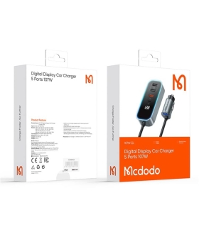 شارژر فندکی 5 پورت سوپر فست شارژ 107 وات مک دودو مدل MCDODO CC-1900