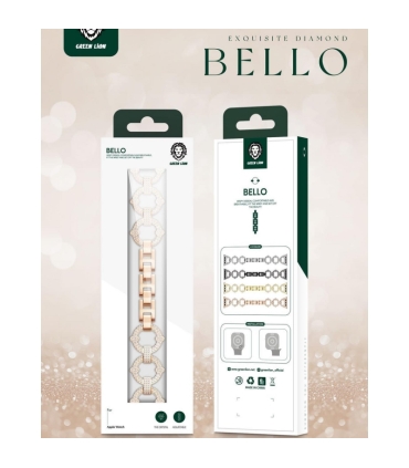 بند اپل واچ الماسی گرین مدل exquisite diamond bello green 49 MM