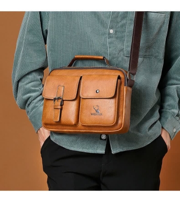 کیف چرمی رودوشی جیپ WEIXIER leather bag
