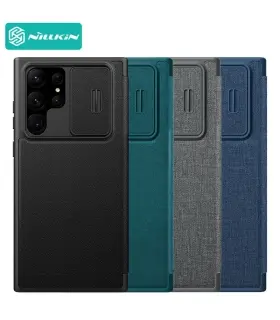 کیف نیلکین اس23 اولترا S23 Ultra مدل Nillkin Qin Pro Plain Leather + Cloth
