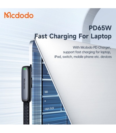 کابل شارژ شریع تایپ سی به تایپ سی 65 وات مک دودو مدل MCDODO CA-3360 طول 1.2 متر