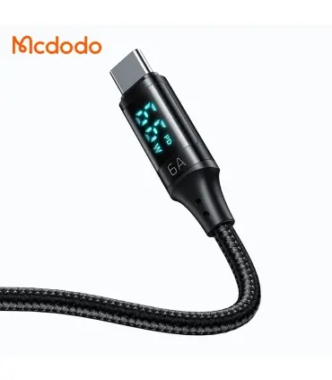 کابل شارژ سریع تایپ سی 66 واتی مک دودو مدل MCDODO CA-1080 داراي نمایشگر دیجیتال