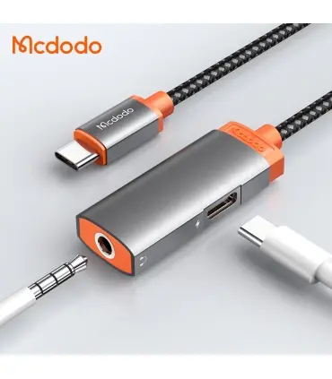 تبدیل تایپ سی به جک 3.5 میلیمتری AUX+پورت تایپ سی مک دودو مدل MCDODO CA-0500