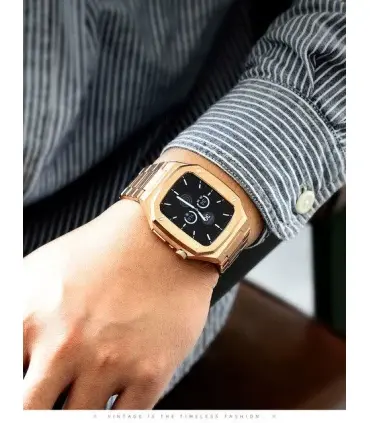 بند و کاور فلزی لاکچری اپل واچ 44/45 میلیمتری Case apple watch 45/44mm Luxury