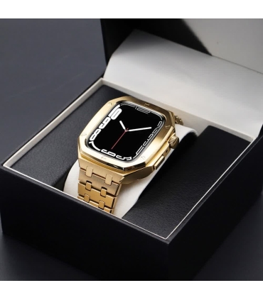بند و کاور فلزی زنبوری لاکچری اپل واچ 44/45 میلیمتری Case apple watch 45/44mm Luxury