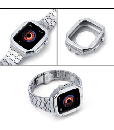 بند و کاور فلزی زنبوری لاکچری اپل واچ 44/45 میلیمتری Case apple watch 45/44mm Luxury