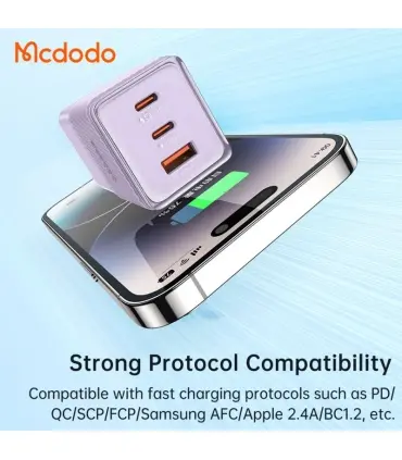 شارژر آداپتور دیواری مینی 3 پورت 67 وات مک دودو مدل MCDODO CH-150 GAN5