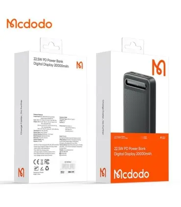 پاوربانک 20000 میلی امپر مک دودو Mcdodo MC-389 با توان 22.5 وات