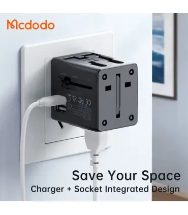 آداپتور شارژ سریع و تبدیل پریز همه کاره مسافرتی مک دودو مدل MCDODO CP-4120