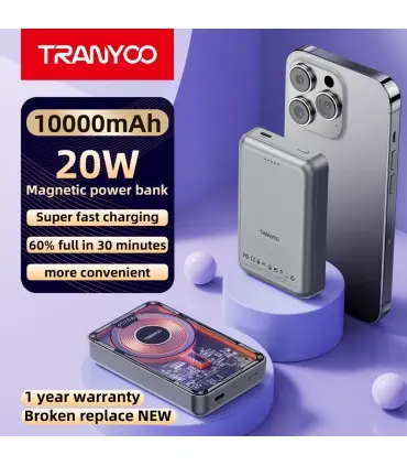 پاوربانک مگسیف دار سوپرفست شارژ ترانیو TRANYOO T-F19