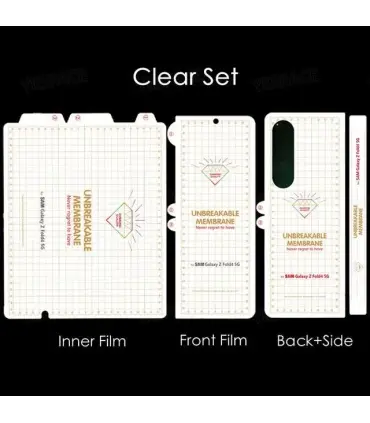 برچسب صفحه نمایش زد فولد 3 کامل tpu protector 360 Z Fold 3| برچسب صفحه زد فولد 3 پوشش 360 درجه پوشش صفحه نمایش بزرگ و کوچک پوشش پشت گوشی پوشش لولایی گوشی کاملا شفاف نصب آسان پک کامل 