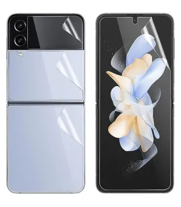 برچسب صفحه نمایش زد فلیپ 4 کامل tpu protector 360 Z Flip 4| برچسب صفحه زد فلیپ 4 پوشش 360 درجه پوشش صفحه نمایش بزرگ و کوچک پوشش پشت گوشی پوشش لولایی گوشی کاملا شفاف نصب آسان پک کامل 