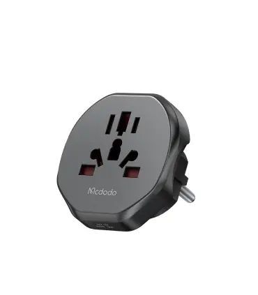 تبدیل برق مک دودو مدل Universal Travel Adapter Macdodo C-455| تبدیل برق مک دودو دارایه تبدیل US, EU, AU, UK, CN-1, CN-2 قابلیت متصل کردن تمامی اداپتورها کیفیت ساخت بالا ساخته شده توسط برند مشهور مک دودو 