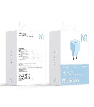 شارژر دیواری مک دودو 33 وات مدل Mcdodo Dual Output Fast Chargr CH-415| شارژر 2 پورت 33 واتی برند مک دودو CH-415 مناسب گوشی ها و دستگاها تا 33 وات 2 خروجی 1خروجی تایپ سی 1 خروجی usb a دارای تکنولوزی GAN ساخت شرکت معروف مک دودو 