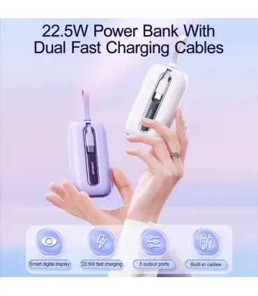 پاوربانک جویروم 10 هزار میلی امپر مدل Mini Power Bank Joyroom JR-L012| پاوربانک مینی جویروم 10 هزار میلی امپرمدل JR-L012 22.5 وات کوچک و قاب حمل رنگ بندی زیبا جذاب ساخت شرکت معروف جویروم 