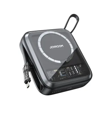 پاوربانک جویروم 10 هزار میلی امپر مدل Power Bank Wireleess Joyroom JR-L007| پاوربانک مگسیف جویروم 10 هزار میلی امپرمدل JR-L007 22.5 وات کوچک و قاب حمل مگسیف شارژ ساخت شرکت معروف جویروم 