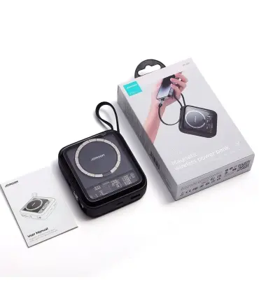 پاوربانک جویروم 10 هزار میلی امپر مدل Power Bank Wireleess Joyroom JR-L007| پاوربانک مگسیف جویروم 10 هزار میلی امپرمدل JR-L007 22.5 وات کوچک و قاب حمل مگسیف شارژ ساخت شرکت معروف جویروم 