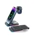استند شارژر وایرلس جویروم مدل Joyroom Wireless Charging Station JR-WQN01| شارژ وایرلس استندی جویروم مدل JR-WQN01 حداکثر توان خروجی 15 وات برای گوشی، 2.5 وات اپل واچ و 3 یا 5 وات برای هندزفری شارژر وایرلس گوشی، اپل واچ و هندزفری نورپردازی RGB ساخت شرکت معروف جویروم 
