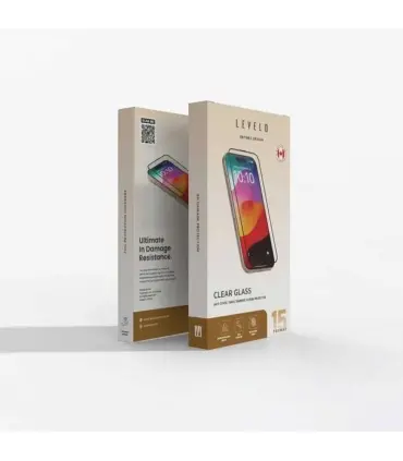 گلس ایفون 15 پرو مکس برند لول لو Levelo screen protector iPhone 15 Pro Max Anti Static|لول لو LEVELO