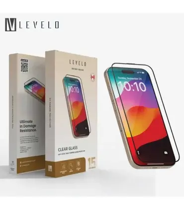 گلس ایفون 15 پرو برند لول لو Levelo screen protector iPhone 15 Pro Anti Static|لول لو LEVELO