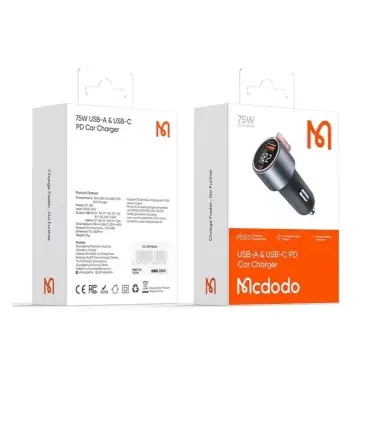 شارژر فندکی مک دودو 75 واتی مدل Mcdodo Car Charger PD75W CC-369 شارژر فندکی مک دودو برند مک دودو&nbsp; CC-369 &nbsp;75 وات تایپ سی&nbsp; و usb کوچک و قابلیت متصل کردن به تمامی خودروها PD TYPE C ساخت شرکت معروف مک دودو |