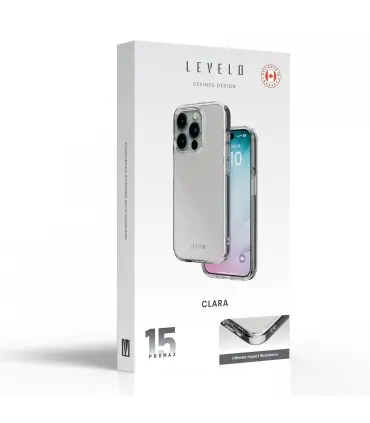 قاب ایفون 15 پرو برند لول لو Case Iphone 15 pro Levelo CLARA|قاب ایفون 15 پرو برند لول لو Case Iphone 15 pro Levelo CLARAمناسب ایفون 15 پرو شفاف کیفیت بالا و مقاوم دربرابر ضربه برند معروف لول لو LEVELO 