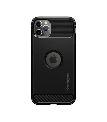 قاب اسپیگن آیفون Spigen Rugged Armor Case Apple iPhone 11 Pro|Spigen Rugged Armor Case Apple iPhone 11 Proطراحی الهام گرفته از فیبر کربن در ساخت خودرو &nbsp;مشکی مات برای احساس خوب در استفاده روزمره فوق العاده باریک و سبک دارای درجه Mil-grade با فناوری کوسن هوای فشرده سازگار با شارژر بی سیم