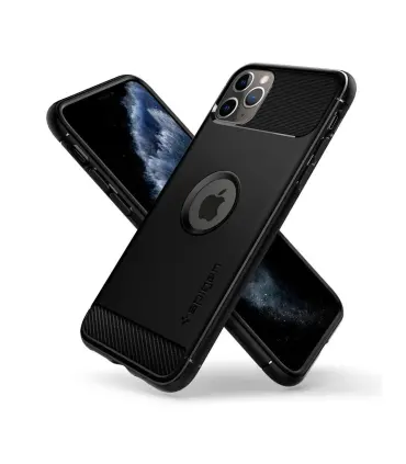 قاب اسپیگن آیفون Spigen Rugged Armor Case Apple iPhone 11 Pro|Spigen Rugged Armor Case Apple iPhone 11 Proطراحی الهام گرفته از فیبر کربن در ساخت خودرو &nbsp;مشکی مات برای احساس خوب در استفاده روزمره فوق العاده باریک و سبک دارای درجه Mil-grade با فناوری کوسن هوای فشرده سازگار با شارژر بی سیم