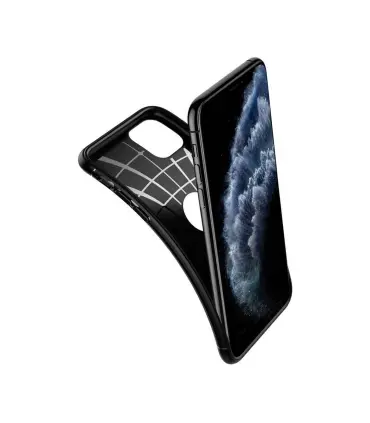 قاب اسپیگن آیفون Spigen Rugged Armor Case Apple iPhone 11 Pro|Spigen Rugged Armor Case Apple iPhone 11 Proطراحی الهام گرفته از فیبر کربن در ساخت خودرو &nbsp;مشکی مات برای احساس خوب در استفاده روزمره فوق العاده باریک و سبک دارای درجه Mil-grade با فناوری کوسن هوای فشرده سازگار با شارژر بی سیم