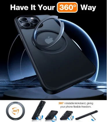 قاب مگسیف دار جمگوکیت ایفون 15 پرو مکس Case Magsafe JMGOKIT Stand Iphone 15 Pro Max| مناسب ایفون 15 پرو مکس دارای مگسیف قوی رنگ بندی جذاب و خاص مگسیف قابلیت هولدر شدن دارد درکمه های بسیار روان برند اورجینال jmgokit 