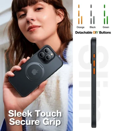 قاب مگسیف دار جمگوکیت ایفون 13 پرو مکس Case Magsafe JMGOKIT Stand Iphone 13 Pro Max| مناسب ایفون 13 پرو مکس دارای مگسیف قوی رنگ بندی جذاب و خاص مگسیف قابلیت هولدر شدن دارد درکمه های بسیار روان برند اورجینال jmgokit 