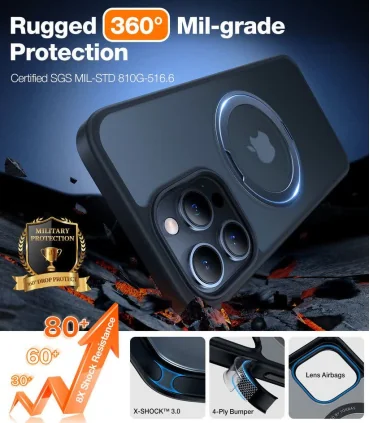 قاب مگسیف دار جمگوکیت ایفون 13 پرو مکس Case Magsafe JMGOKIT Stand Iphone 13 Pro Max| مناسب ایفون 13 پرو مکس دارای مگسیف قوی رنگ بندی جذاب و خاص مگسیف قابلیت هولدر شدن دارد درکمه های بسیار روان برند اورجینال jmgokit 