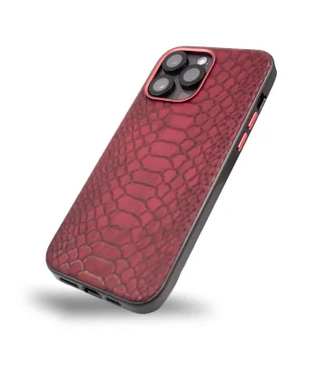 قاب چرمی پوست ماری مک کوی ایفون 15 پرو LEATHER SNAKESKIN CASE MACCOY IPHONE 15 PRO| مناسب ایفون 15 پرو چرم با کیفیت مقاوم در برابر ضربه برند اورجینال مک کوی
